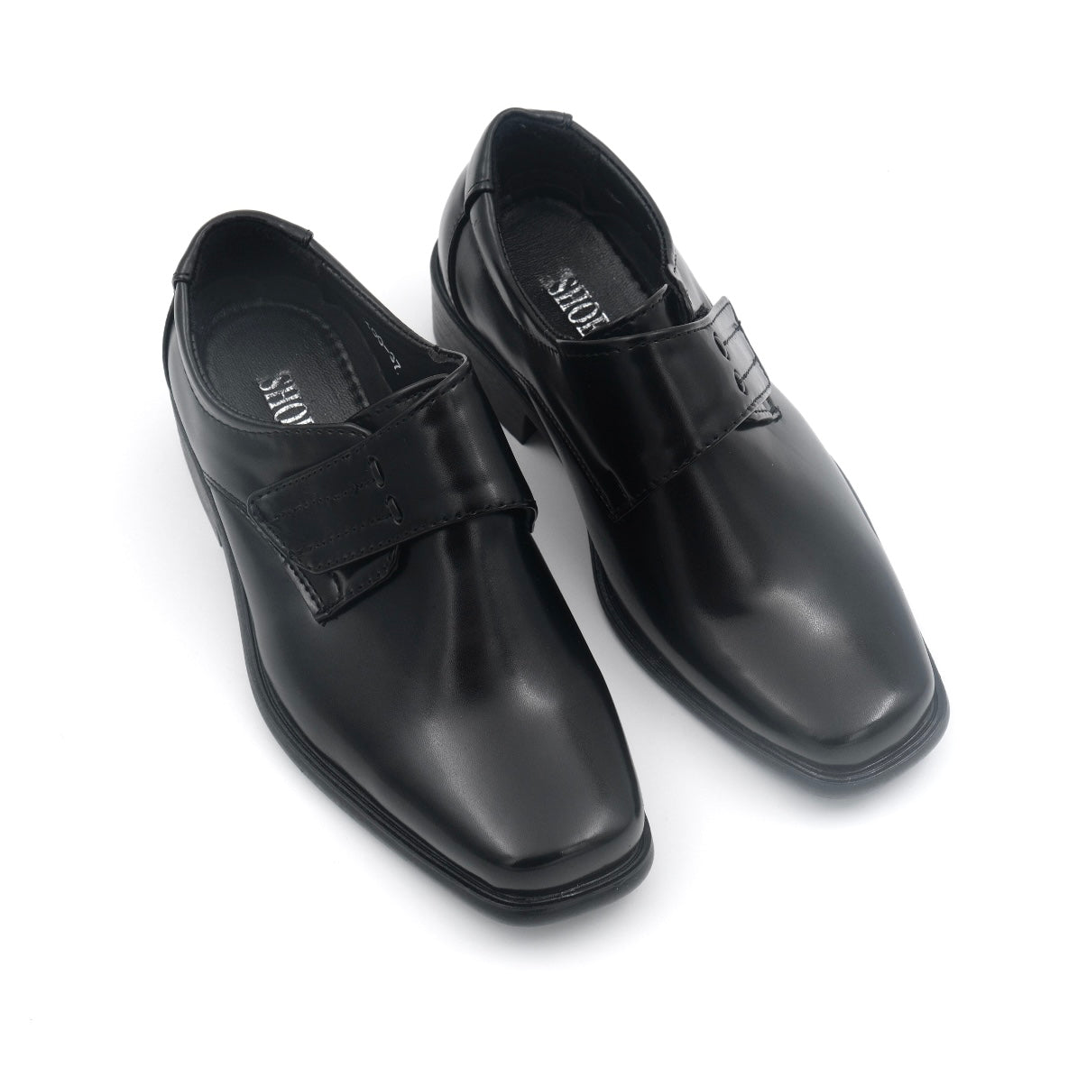 Owen 100-37 Black Leather Shoes for Small Kids