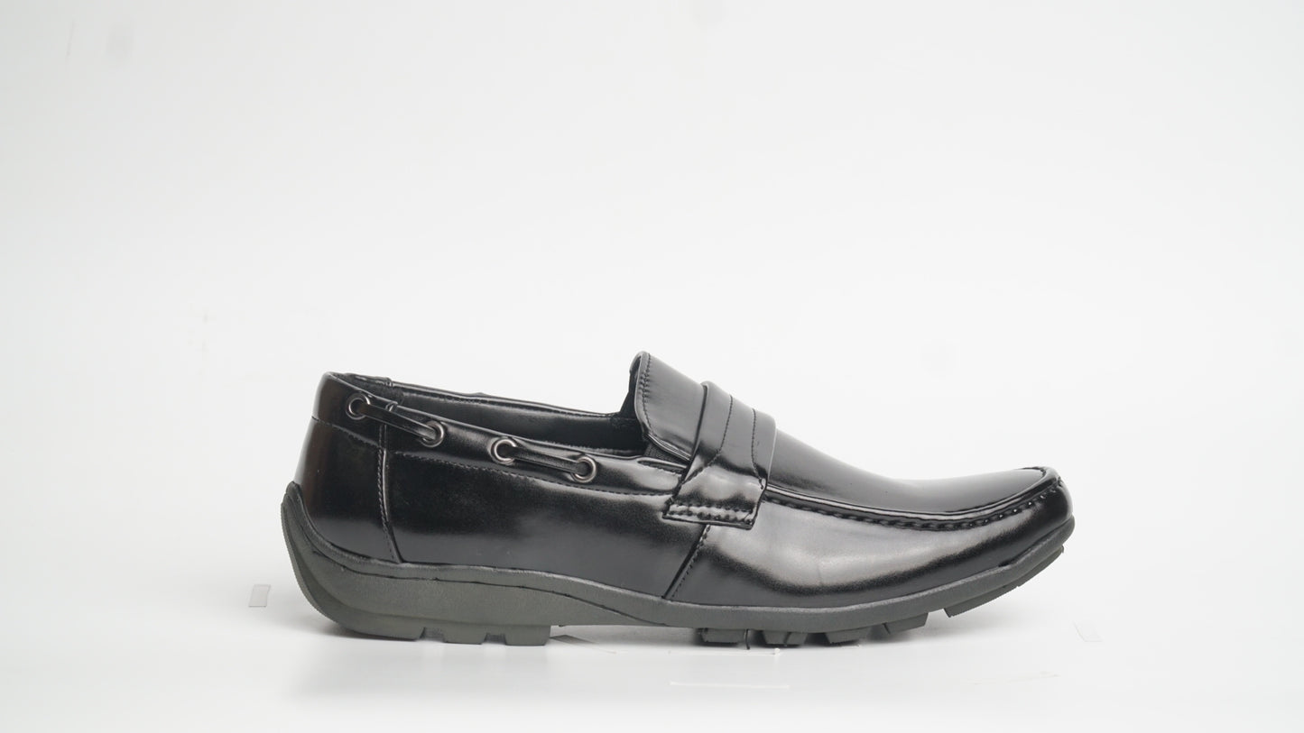 Julius 1201-2 Black Leather Shoes for Men