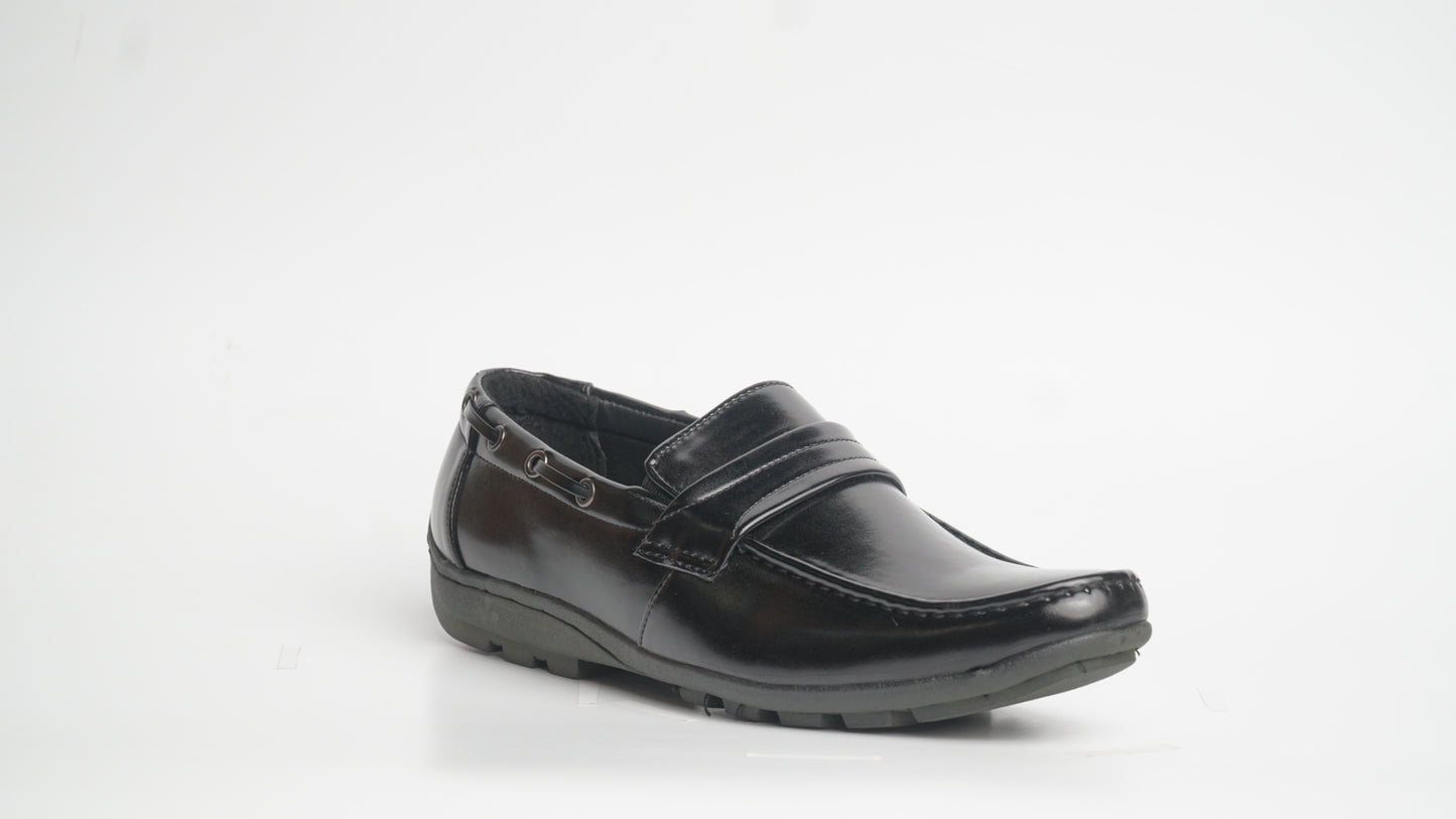 Julius 1201-2 Black Leather Shoes for Men